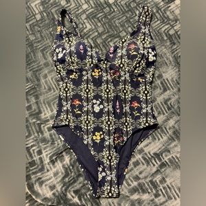 NWT Agua Bendita X Target Blue/Pink Floral One Piece Swimsuit